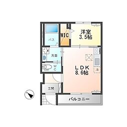 雫VII 1階1LDKの間取り