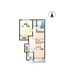 Sereno Sophia 1階1LDKの間取り