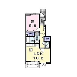 パークサイドエイシュウ 1LDKの間取図画像