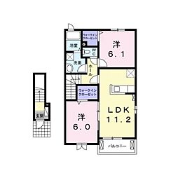 サンパティーク 2LDKの間取図画像