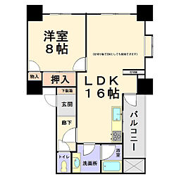 シフォン 1LDKの間取図画像