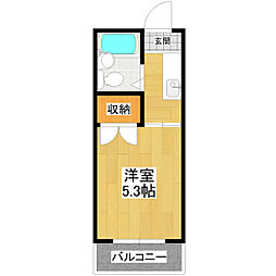 筑南ハイツ 1Kの間取図画像