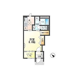 フォルティス 1Kの間取図画像