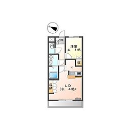 AUTHOR千草1 1LDKの間取図画像