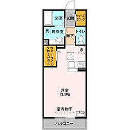トルビヨン ワンルームの間取図画像