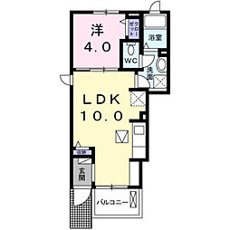 グリーンステージ3番館 1LDKの間取図画像