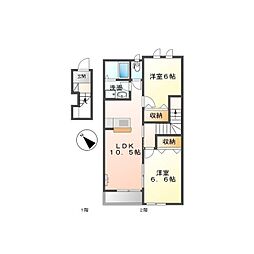 K.H.ヒルズ 2LDKの間取図画像