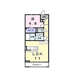 リニアコート 1LDKの間取図画像