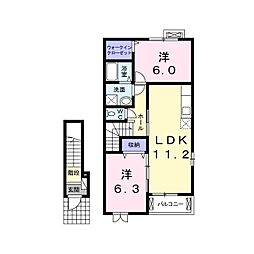 リガヤ2 2LDKの間取図画像