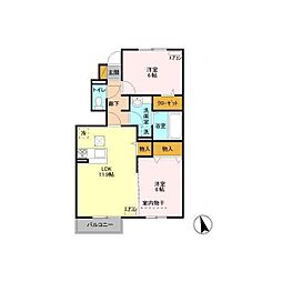 ドルチェヴィータ 2LDKの間取図画像