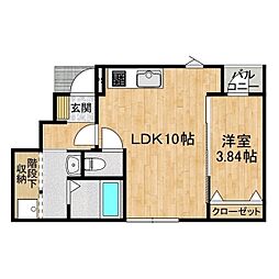 スールソレイユうずら野 1LDKの間取図画像