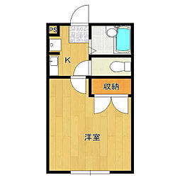 メゾンラピス2 1Kの間取図画像