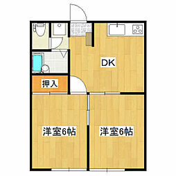 エステートピアいなだ 2DKの間取図画像