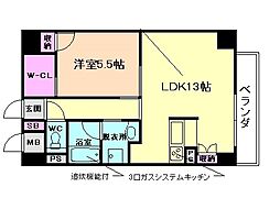 ツインコート福島 1LDKの間取図画像