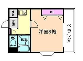 大阪府大阪市福島区大開2丁目（賃貸マンション1K・3階・24.75㎡） その2