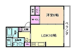 ロイヤルヨシノ 1LDKの間取図画像