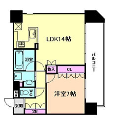 リーガル福島あみだ池 1LDKの間取図画像