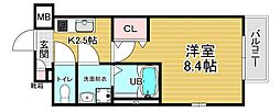 大阪市福島区海老江2丁目マンション 1Kの間取図画像