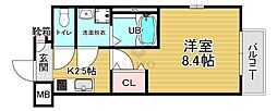 大阪市福島区海老江2丁目マンション 1Kの間取図画像