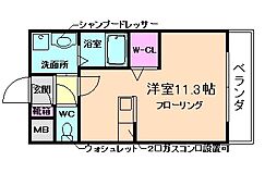 ヘーベル小野原西 ワンルームの間取図画像