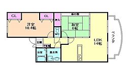 リバージョイント2 2LDKの間取図画像