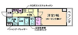 ストロベリーヒルズ阪大前 1Kの間取図画像