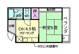 アートアベニュー箕面おのはら 1Kの間取図画像