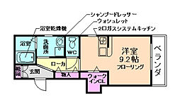 ルビブリエ ワンルームの間取図画像