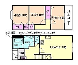 PERSIMMONHEIM 3LDKの間取図画像