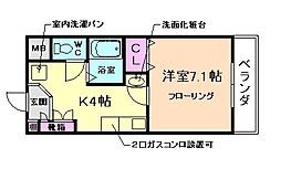 コートイズミ 1Kの間取図画像