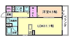casadellapace 1LDKの間取図画像