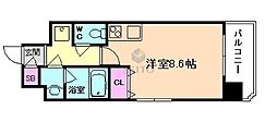 プレサン神崎川FINEBLESS ワンルームの間取図画像