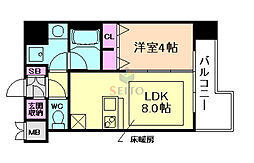 アーバネックス新大阪 1LDKの間取図画像