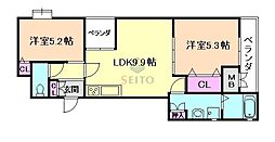 フォレストクリエオーレ神崎 2LDKの間取図画像