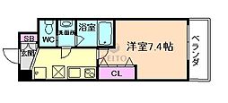 Luxe神崎川 1Kの間取図画像