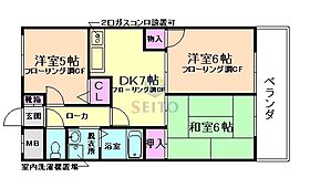 エミネンス北伊  ｜ 大阪府豊中市熊野町4丁目（賃貸マンション3DK・3階・55.00㎡） その2