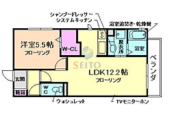阪急宝塚本線 豊中駅 徒歩17分の賃貸アパート 1階1LDKの間取り
