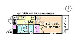 阪急宝塚本線 曽根駅 徒歩15分の賃貸マンション 1階1Kの間取り