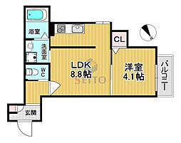 Bel Okamachi 1LDKの間取図画像