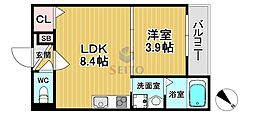 Bel Okamachi 1LDKの間取図画像