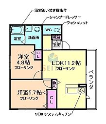 サザンクロス 2LDKの間取図画像