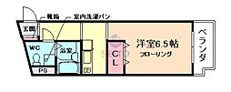 エルフ豊中 1Kの間取図画像