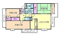 ハイツヒルトップス 3LDKの間取図画像
