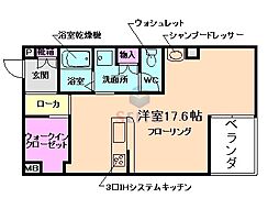 少路パークレジデンス ワンルームの間取図画像