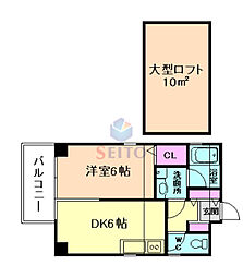 f-cube1stToyonakasta.side 1DKの間取図画像
