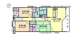 豊中夕日丘ホームズ 3LDKの間取図画像