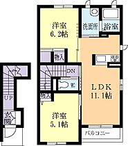 ベルズ・ビレッジＢ 0201 ｜ 茨城県牛久市ひたち野西1丁目（賃貸アパート2LDK・2階・54.17㎡） その2