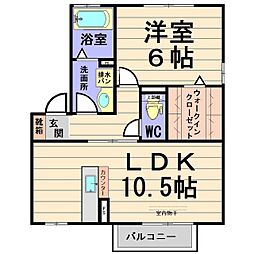 メナージュ　AB 1階1LDKの間取り