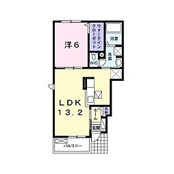 Shalion　A 1階1LDKの間取り