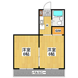 ベストランド花畑 2Kの間取図画像